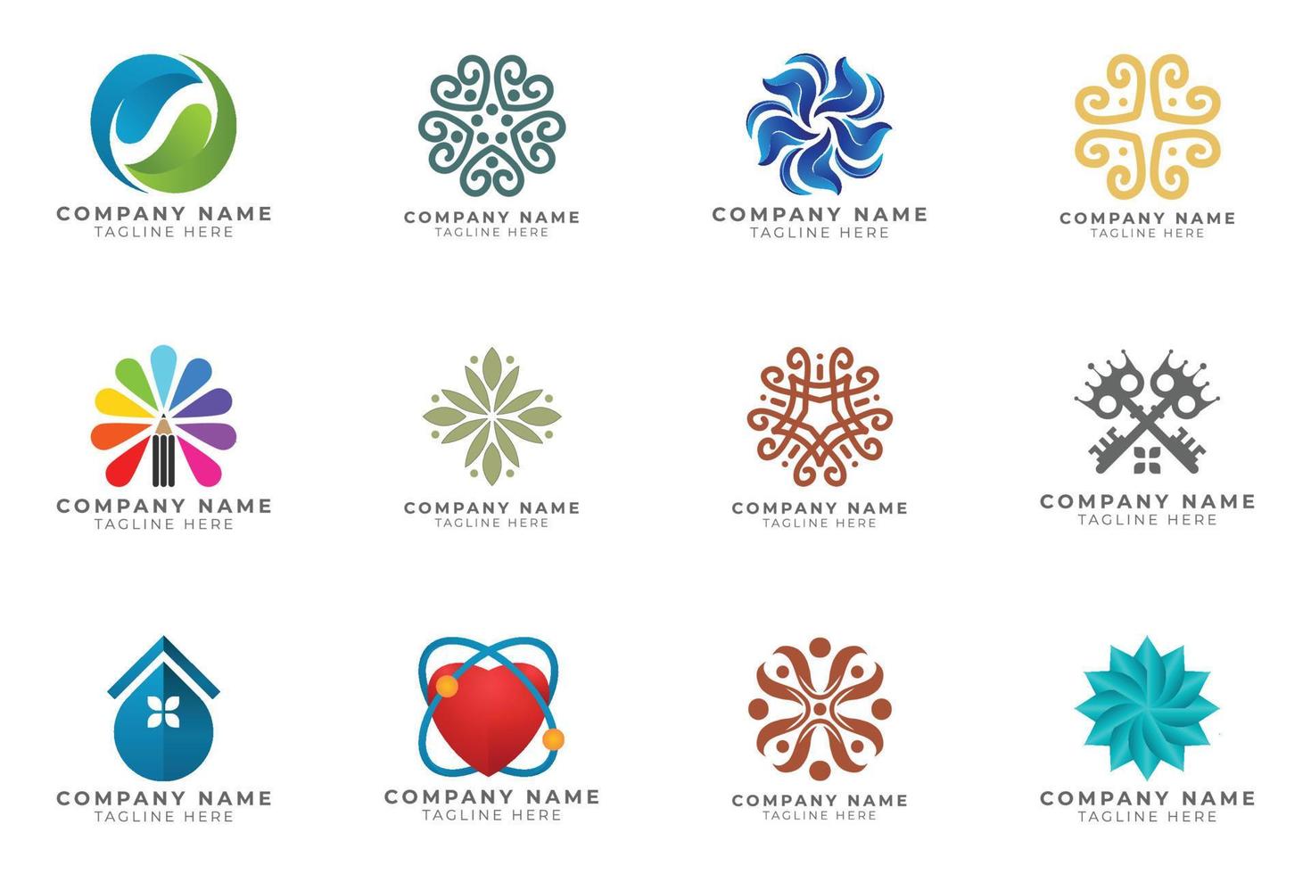 Logo set modern and creative branding idea collection for business company. vector