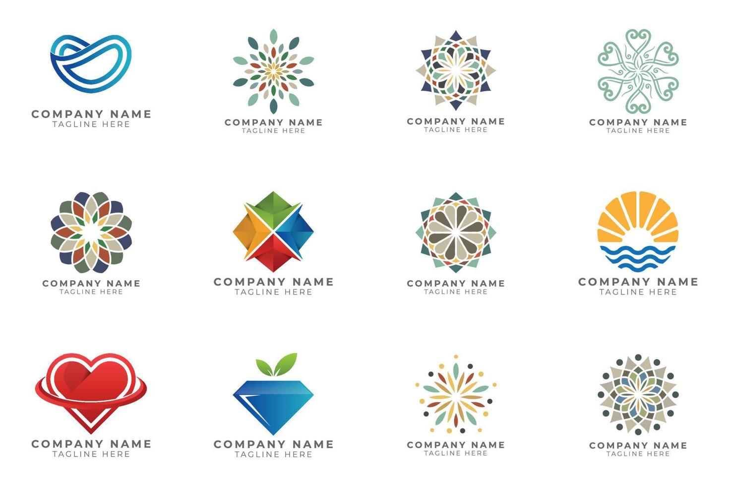 Logo set modern and creative branding idea collection for business company. vector