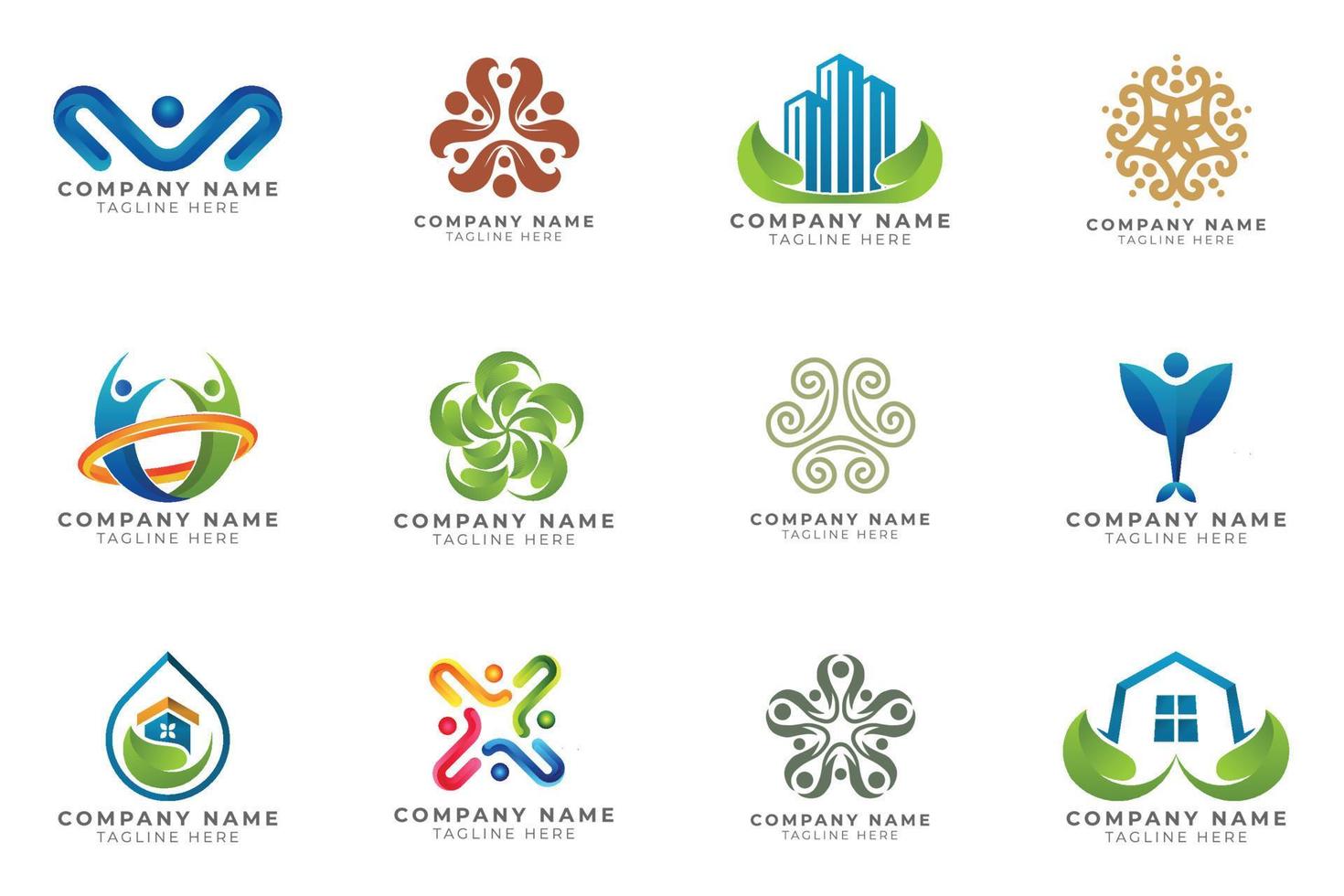 Logo set modern and creative branding idea collection for business company. vector