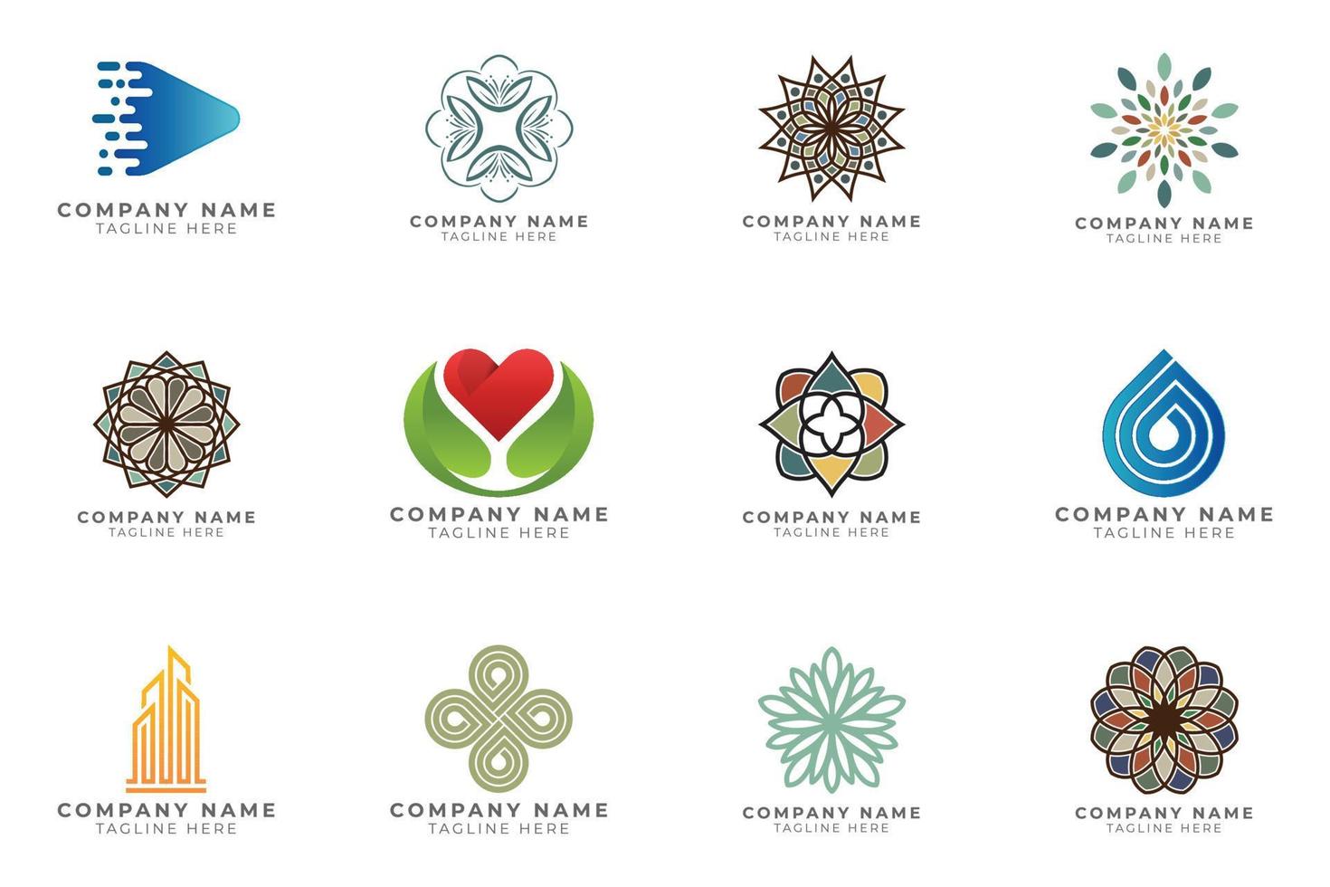 Logo set modern and creative branding idea collection for business company. vector