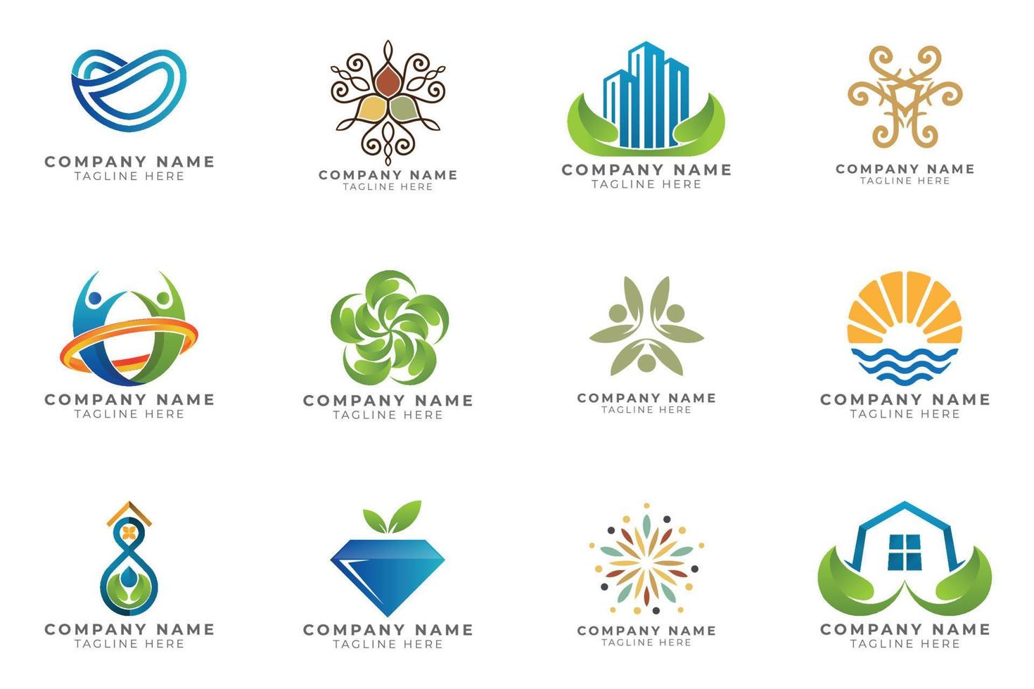 Logo set modern and creative branding idea collection for business company. vector
