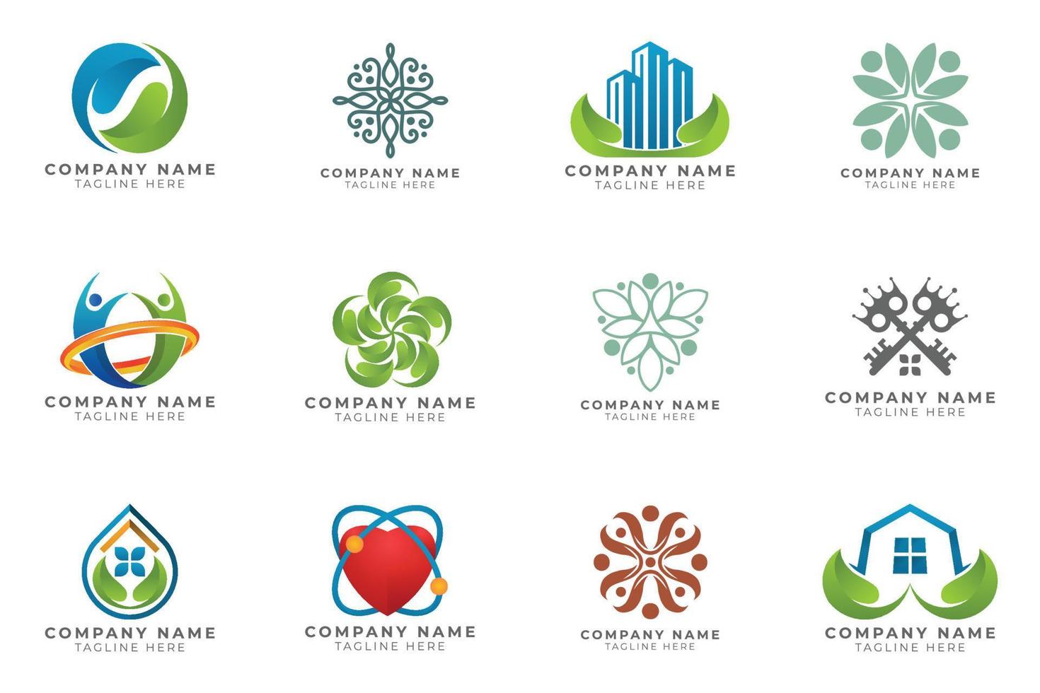 Logo set modern and creative branding idea collection for business company. vector