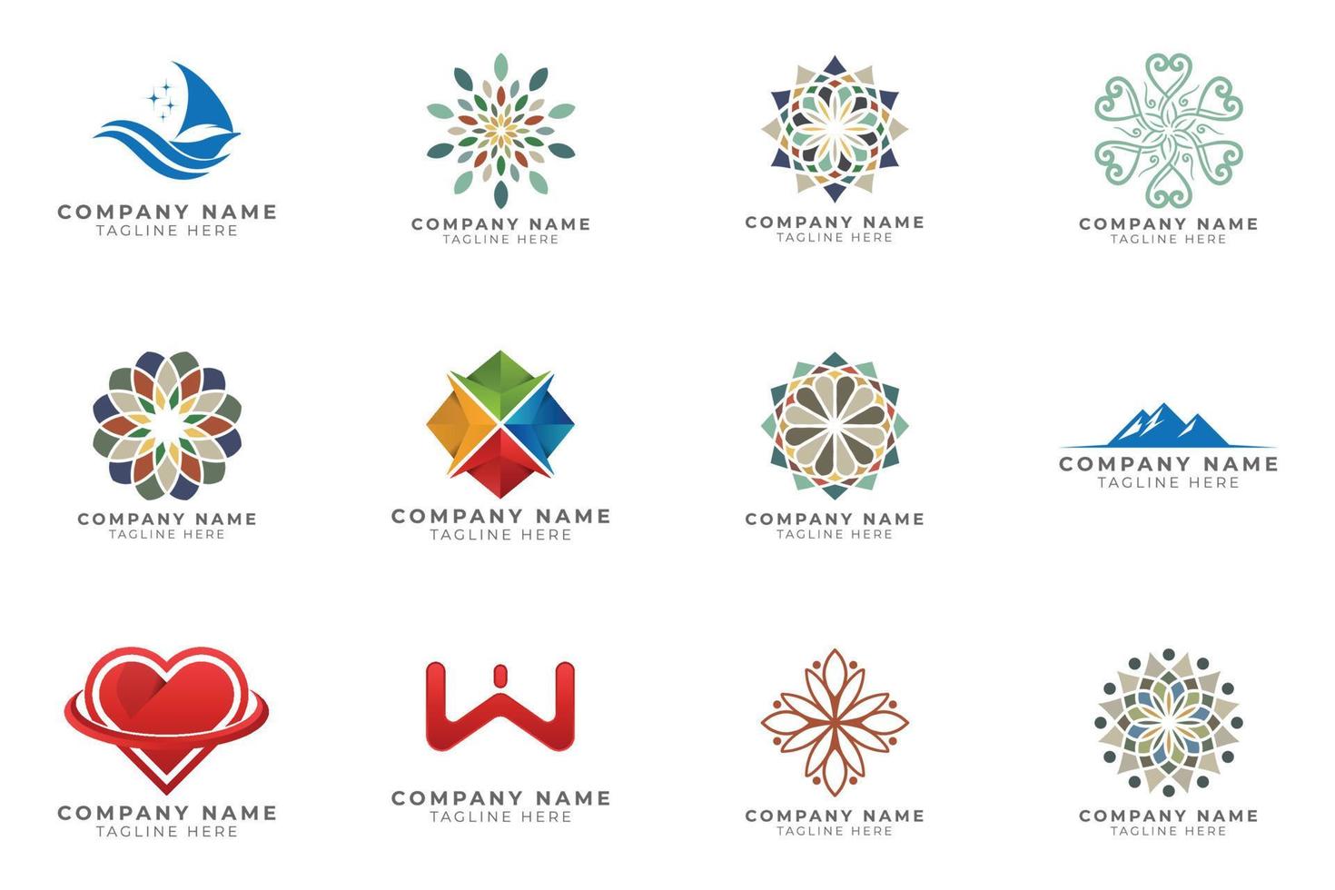 Logo set modern and creative branding idea collection for business company. vector