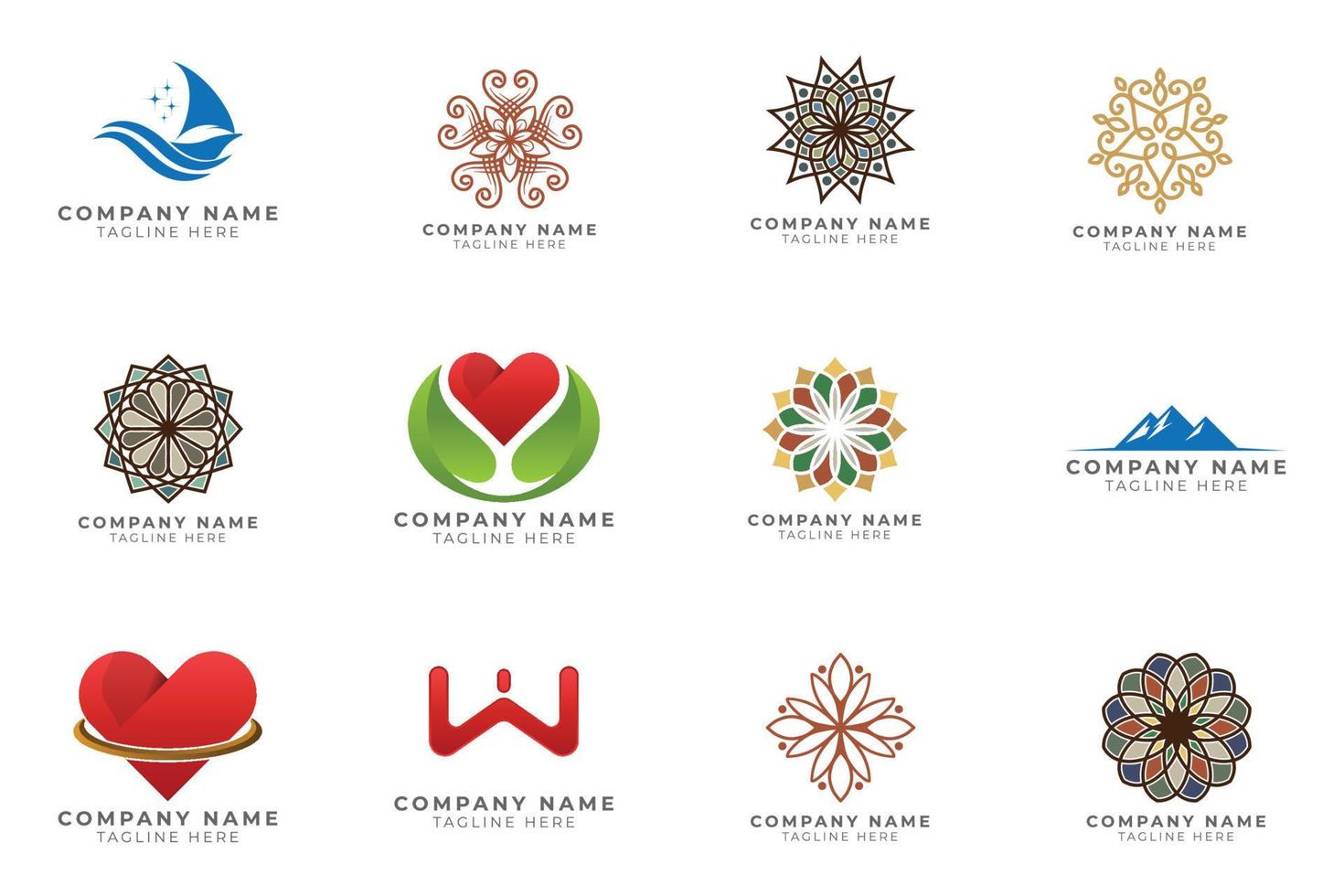 Logo set modern and creative branding idea collection for business company. vector