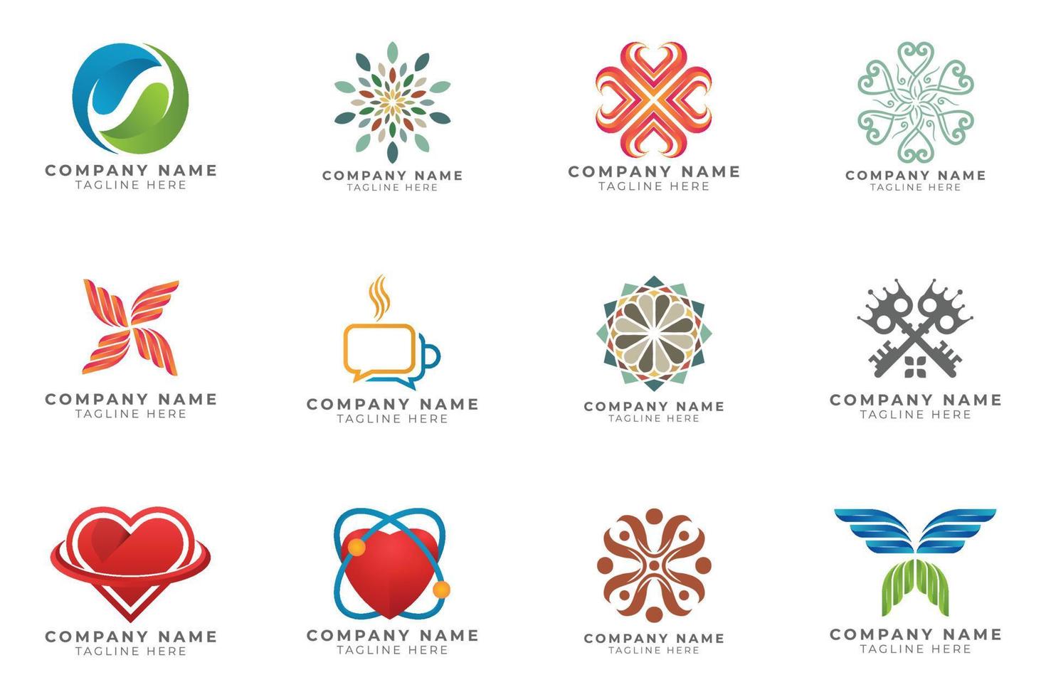 Logo set modern and creative branding idea collection for business company. vector