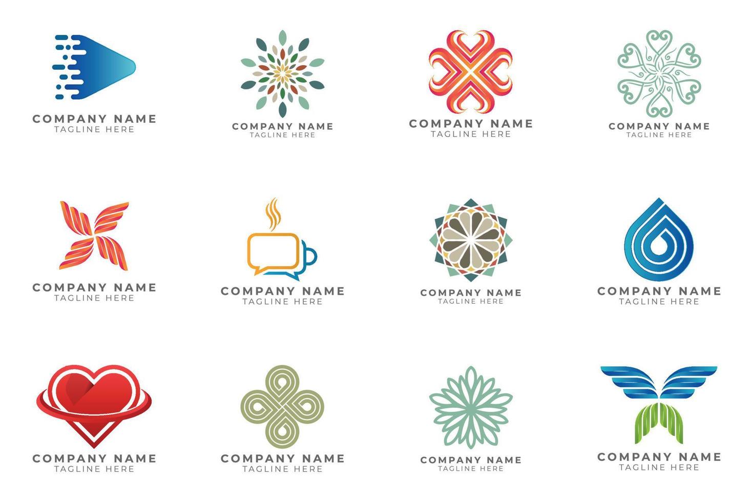 Logo set modern and creative branding idea collection for business company. vector