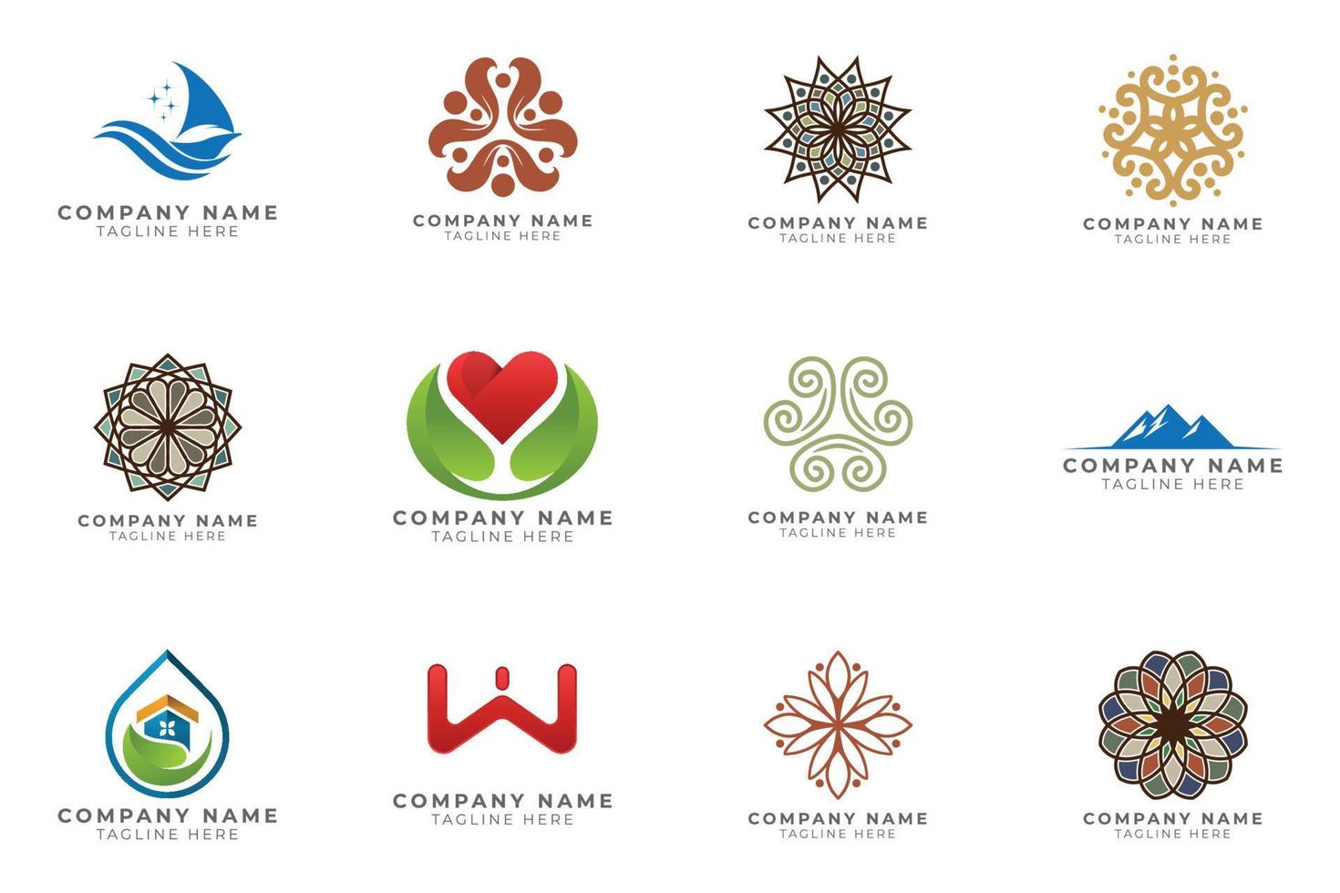 Logo set modern and creative branding idea collection for business company. vector