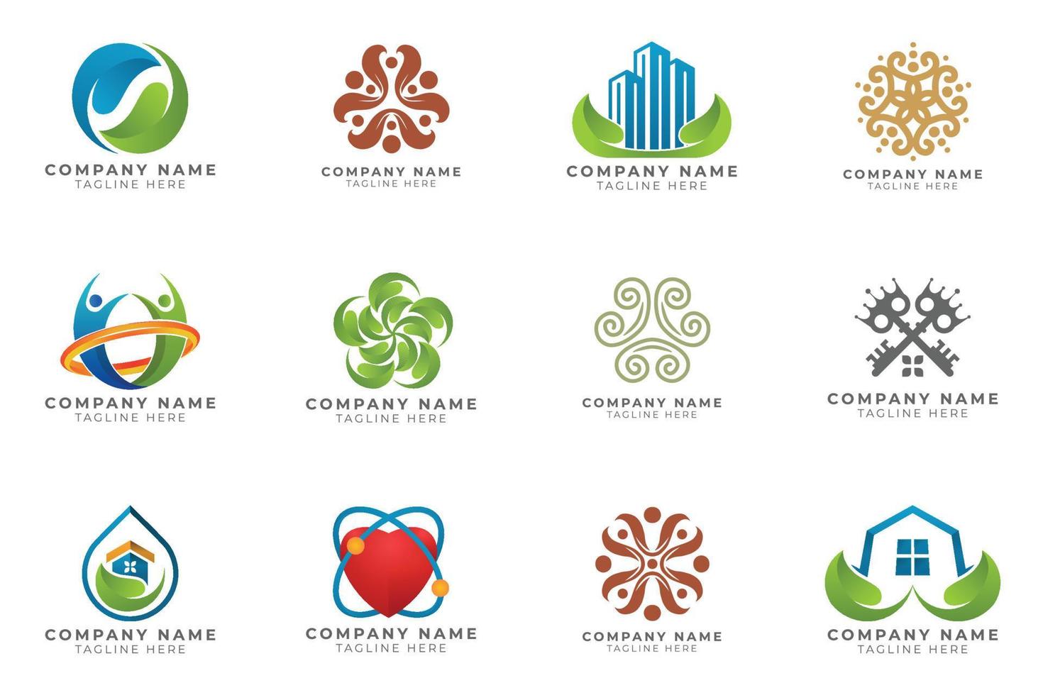 Logo set modern and creative branding idea collection for business company. vector