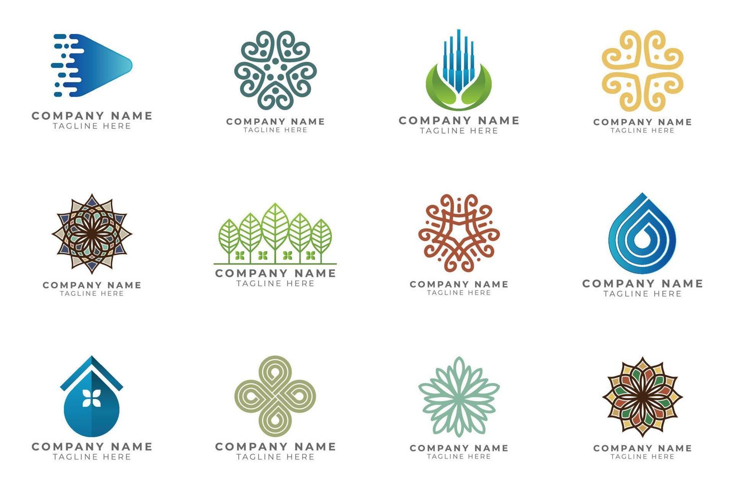 Logo set modern and creative branding idea collection for business company. vector