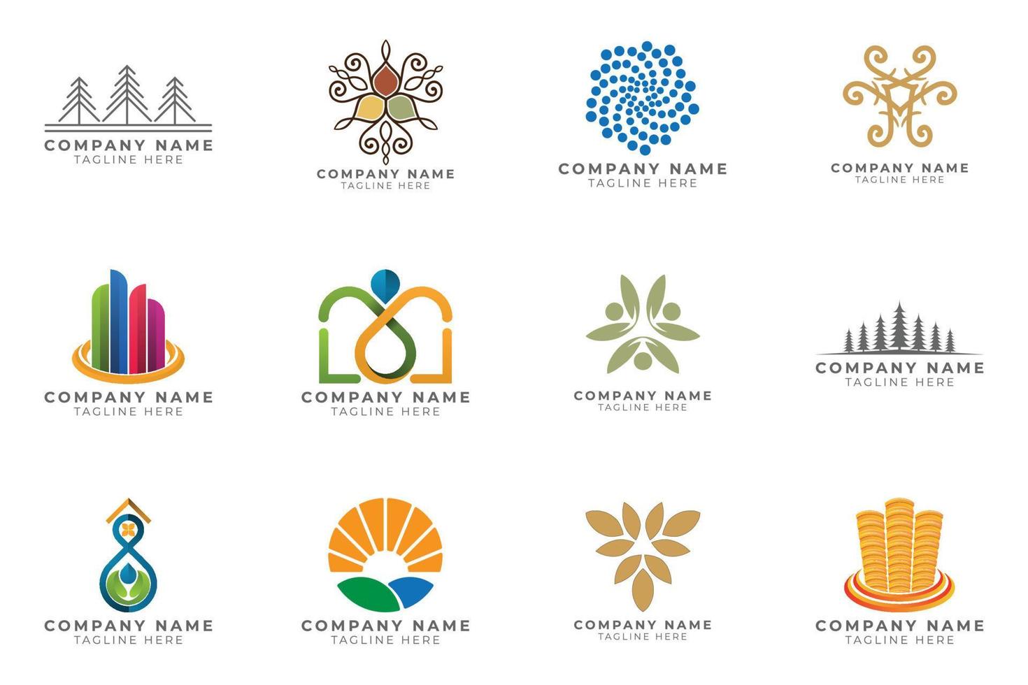 Logo set modern and creative branding idea collection for business company. vector