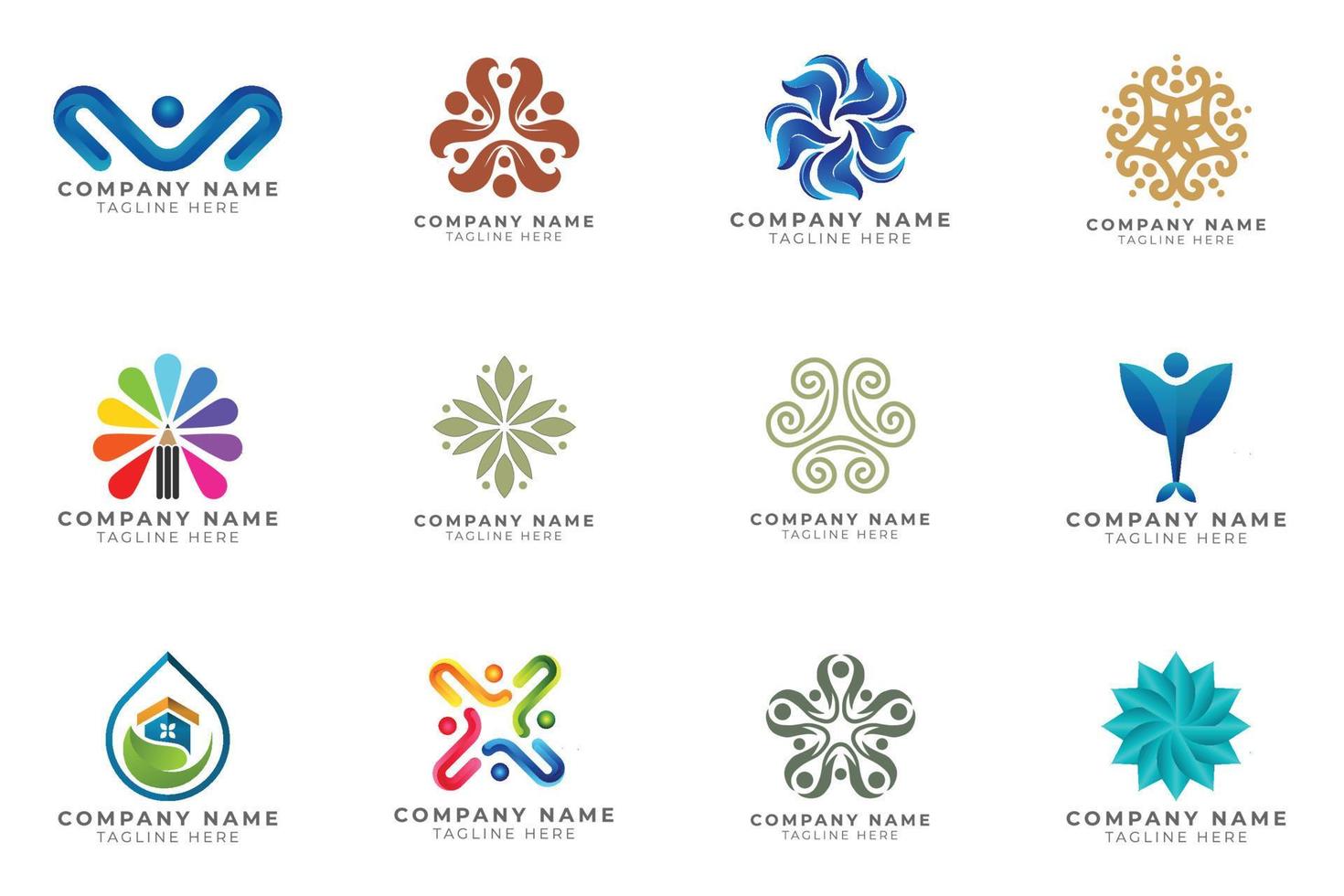 Logo set modern and creative branding idea collection for business company. vector