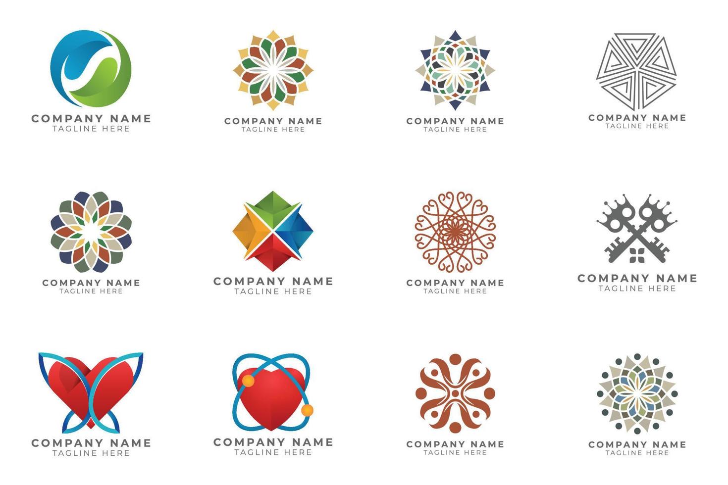 Logo set modern and creative branding idea collection for business company. vector