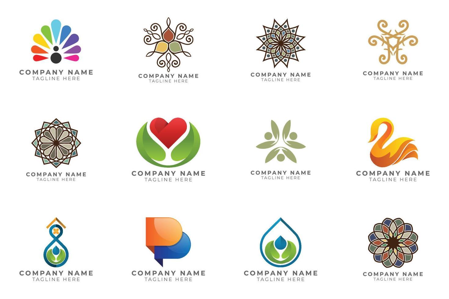 Logo set modern and creative branding idea collection for business company. vector