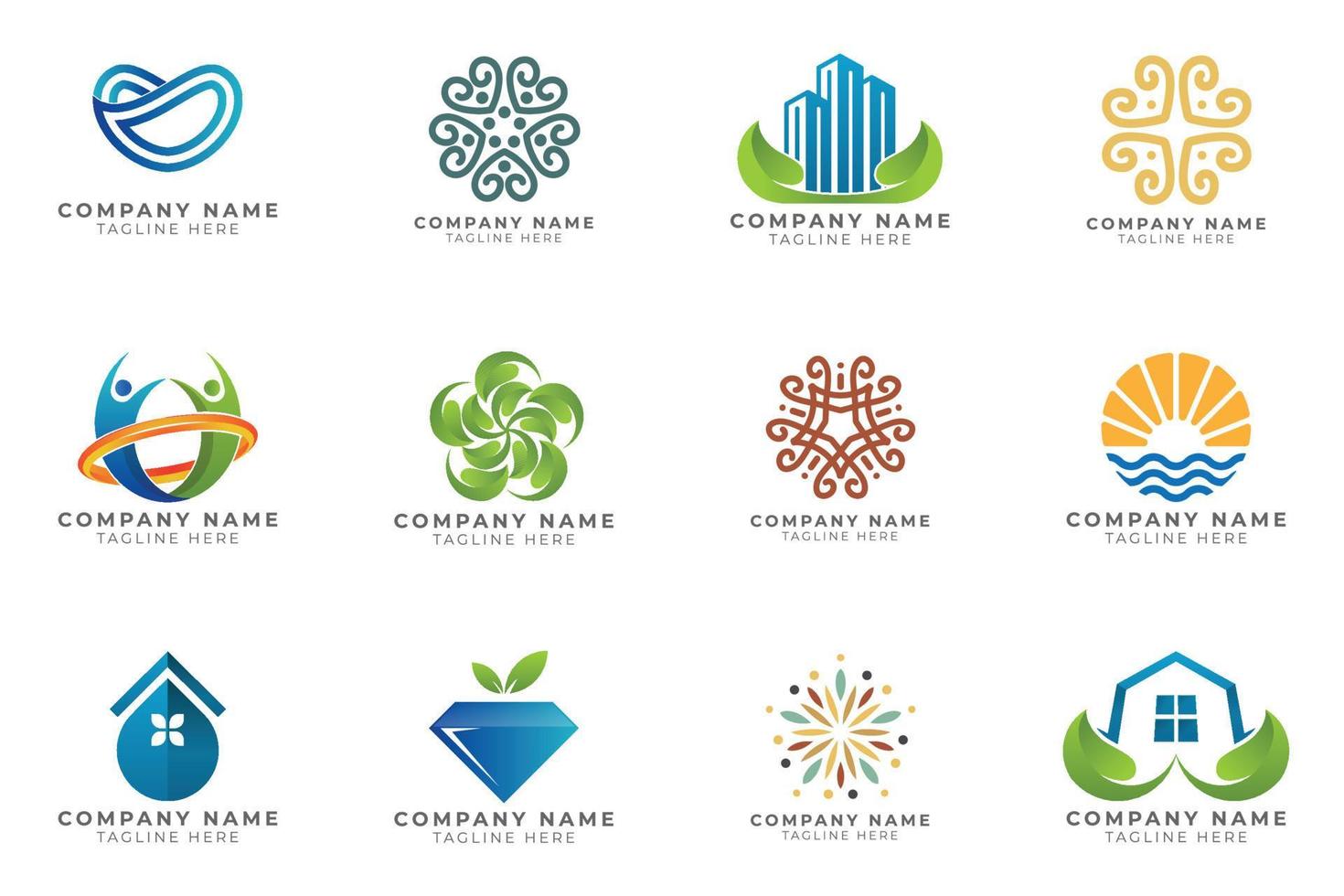 Logo set modern and creative branding idea collection for business company. vector