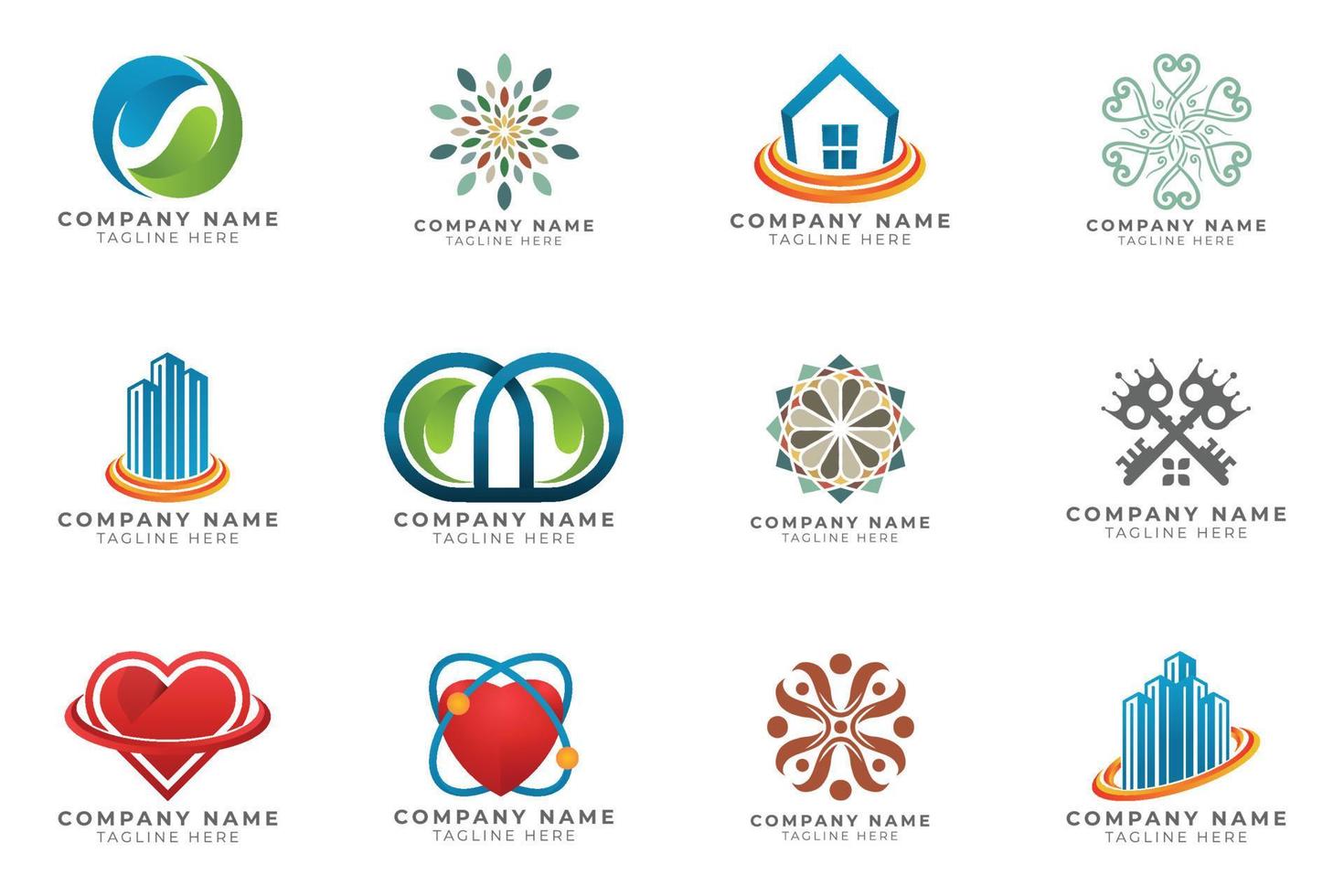 Logo set modern and creative branding idea collection for business company. vector