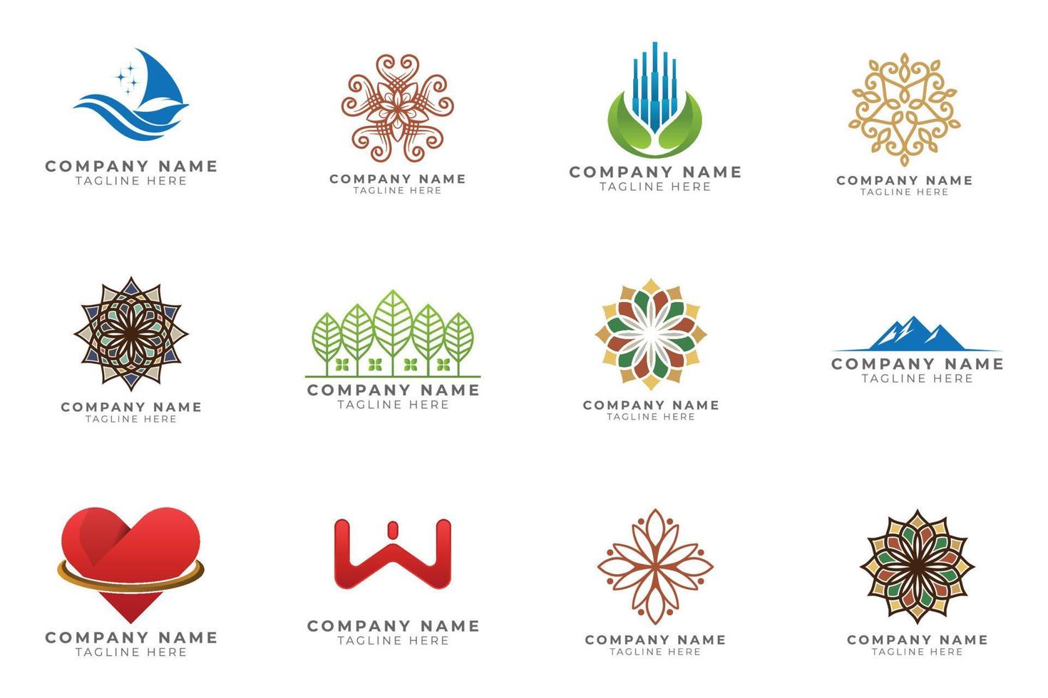 Logo set modern and creative branding idea collection for business company. vector