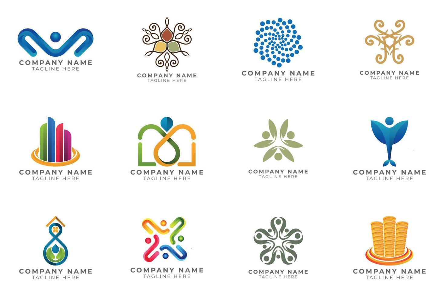 Logo set modern and creative branding idea collection for business company. vector