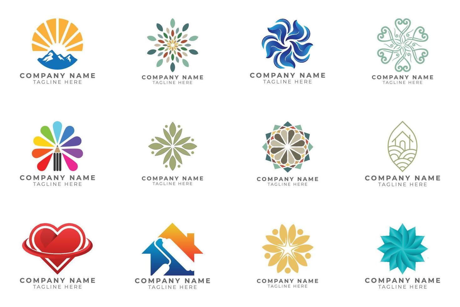 Logo set modern and creative branding idea collection for business company. vector