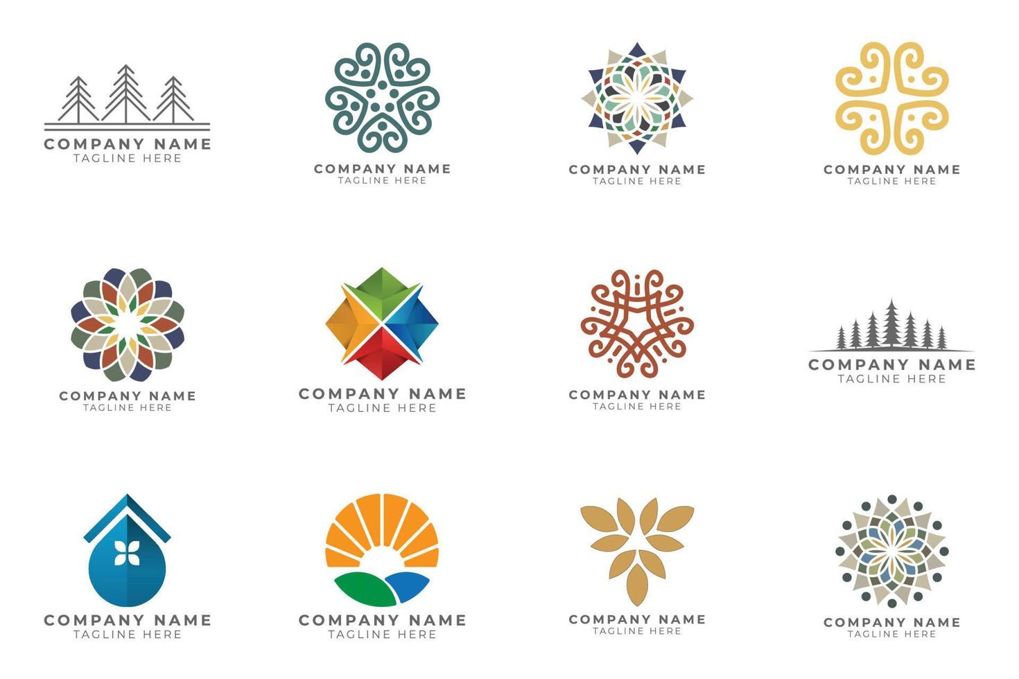 Logo set modern and creative branding idea collection for business company. vector