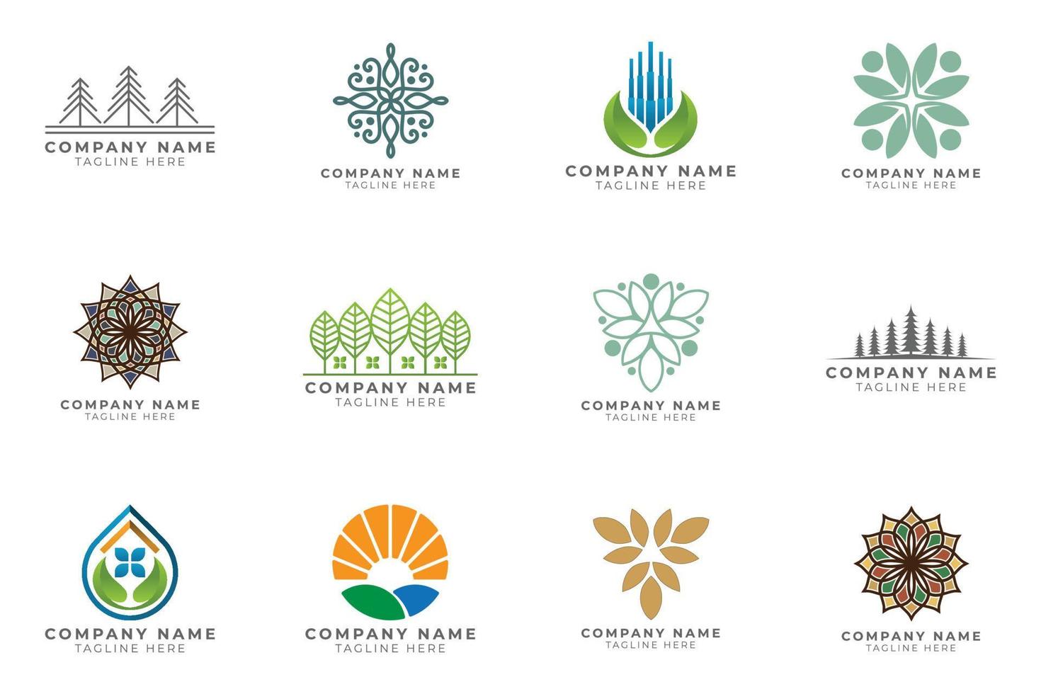 Logo set modern and creative branding idea collection for business company. vector