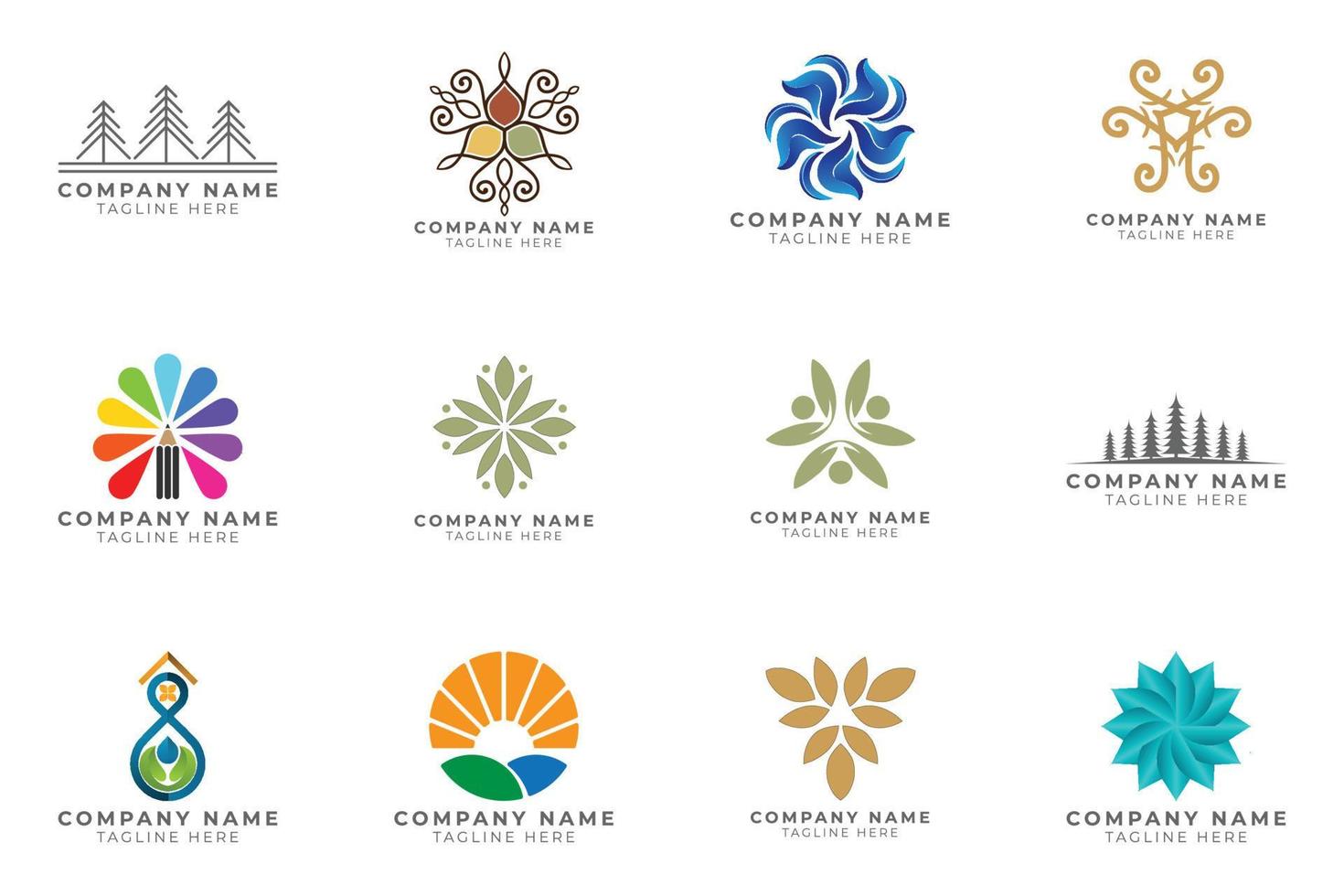 Logo set modern and creative branding idea collection for business company. vector