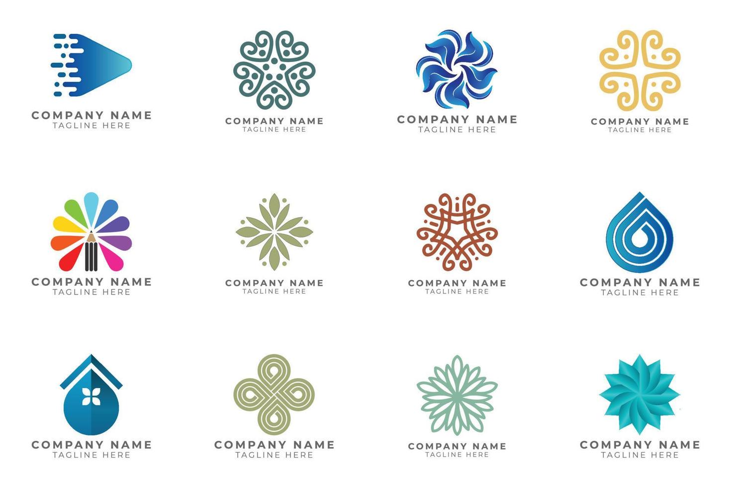 Logo set modern and creative branding idea collection for business company. vector