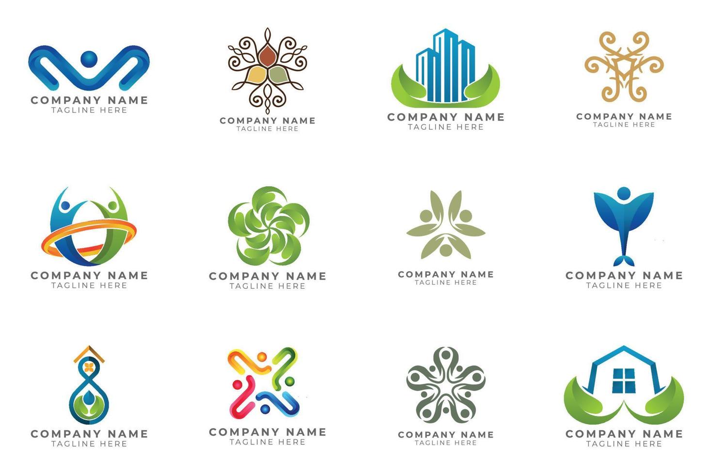 Logo set modern and creative branding idea collection for business company. vector