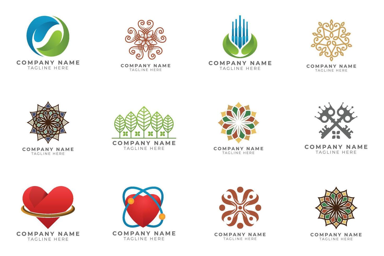 Logo set modern and creative branding idea collection for business company. vector