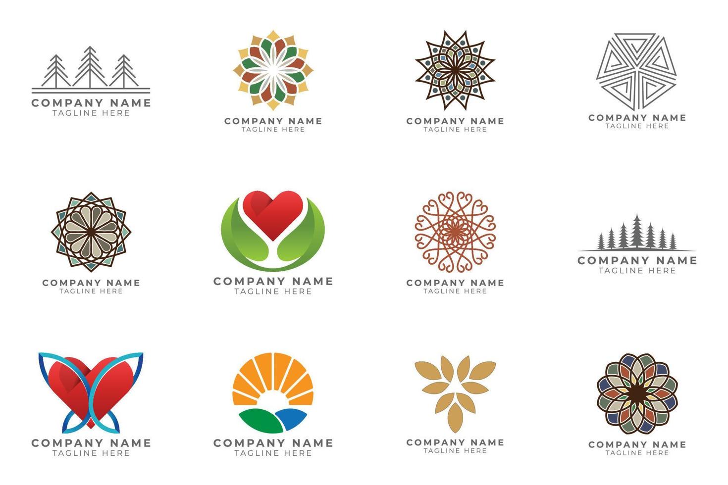 Logo set modern and creative branding idea collection for business company. vector