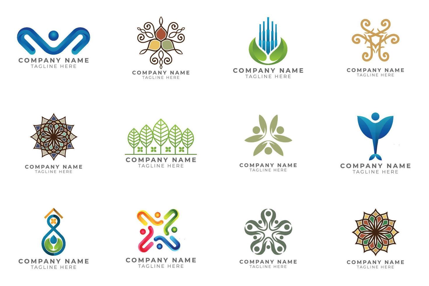 Logo set modern and creative branding idea collection for business company. vector