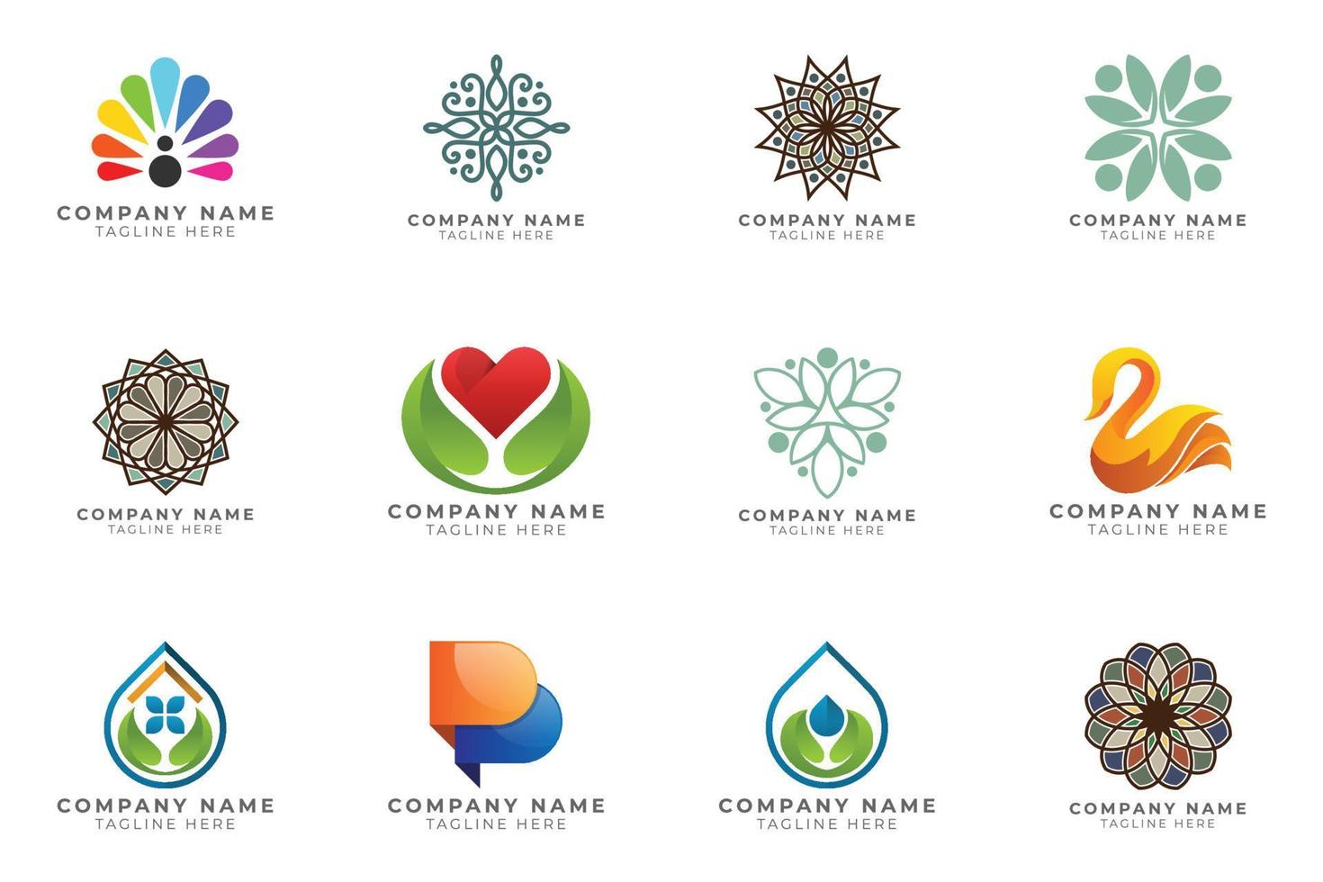 Logo set modern and creative branding idea collection for business company. vector