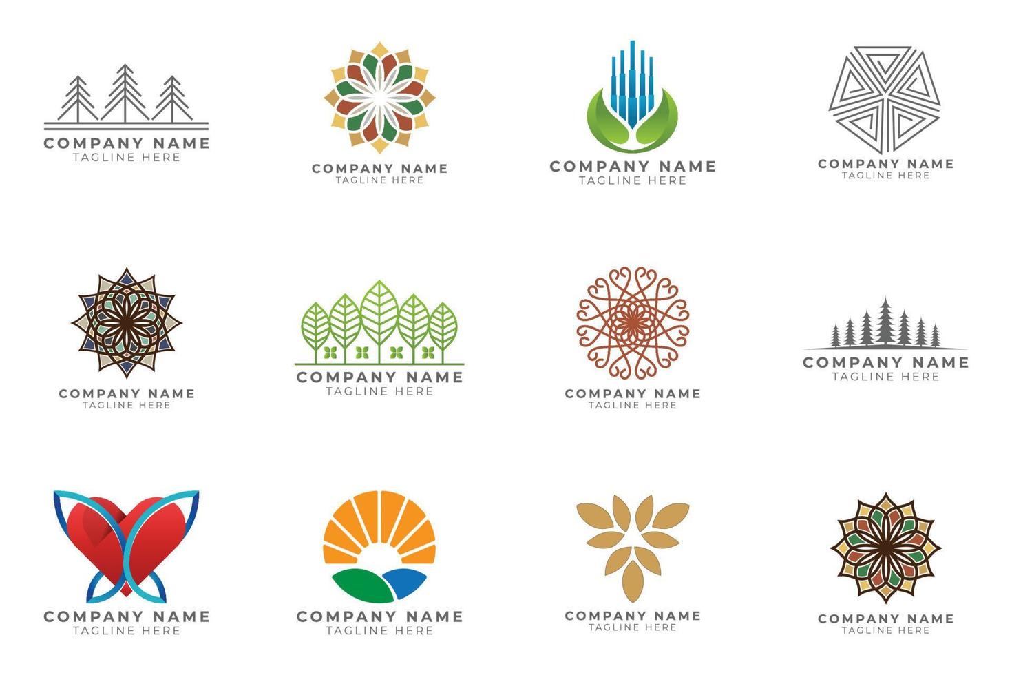 Logo set modern and creative branding idea collection for business company. vector