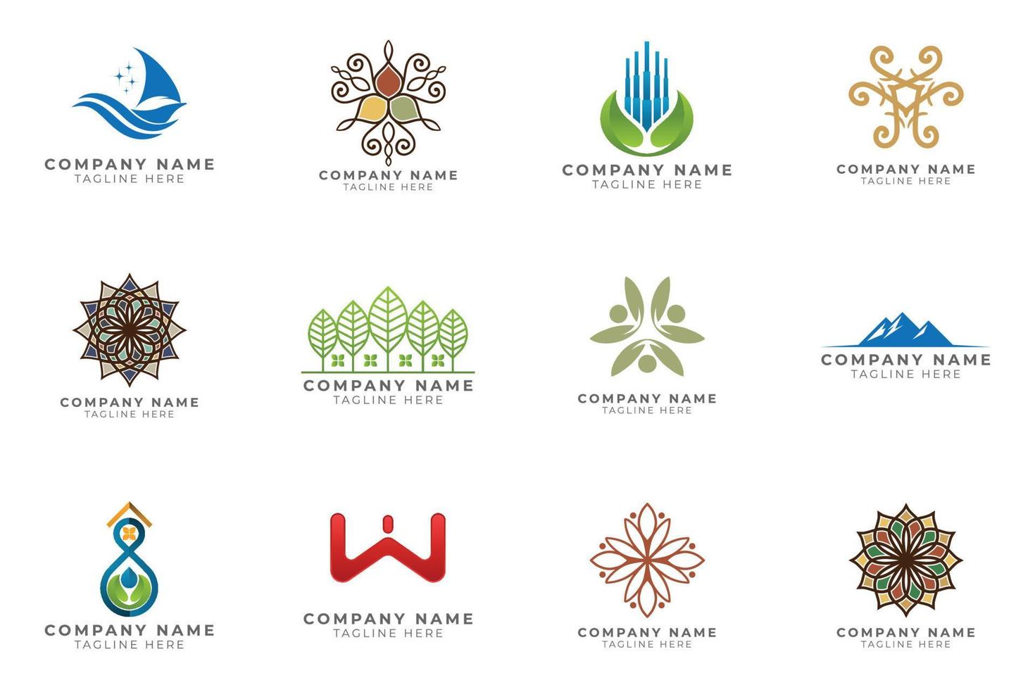 Logo set modern and creative branding idea collection for business company. vector