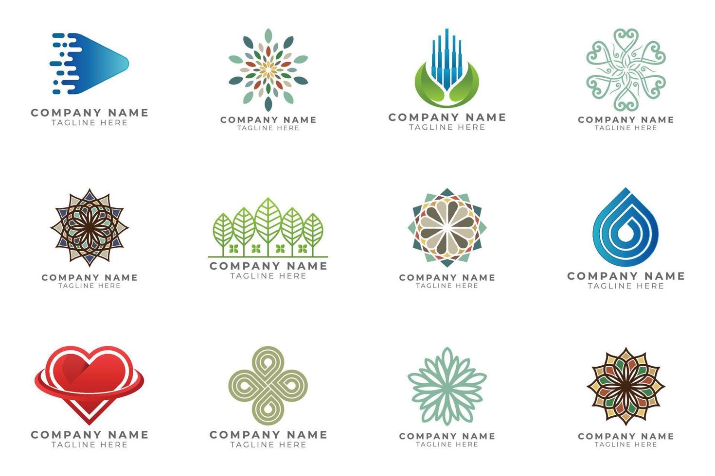 Logo set modern and creative branding idea collection for business company. vector