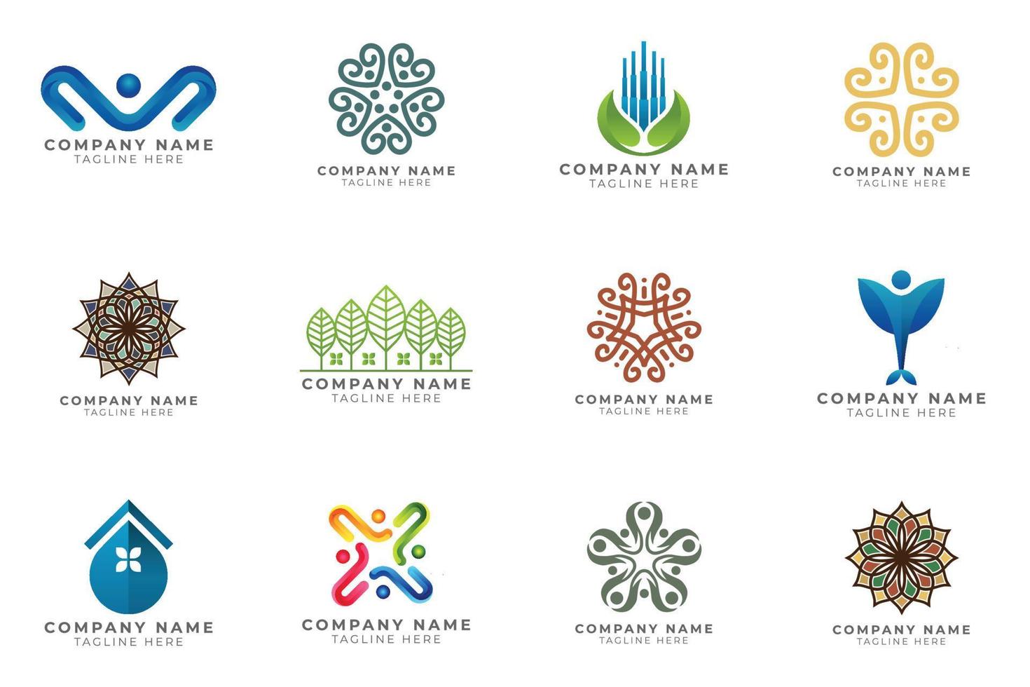 Logo set modern and creative branding idea collection for business company. vector