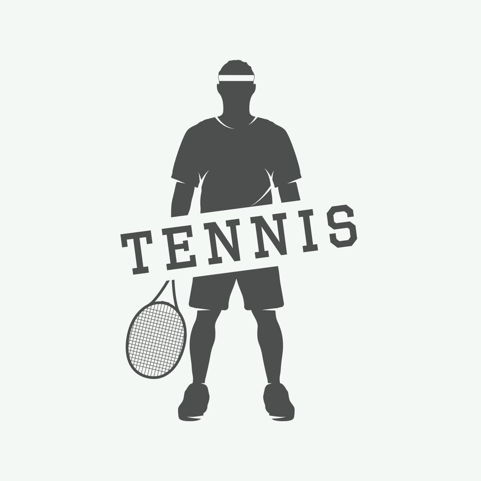 Afiche motivacional de tenis o deporte vintage con inspiración en estilo retro. ilustración vectorial vector