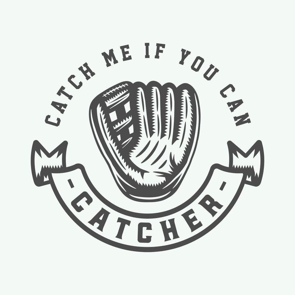 Vintage baseball sport logo, emblem, badge, mark, label. Monochrome Graphic Art. Illustration. Vector. vector