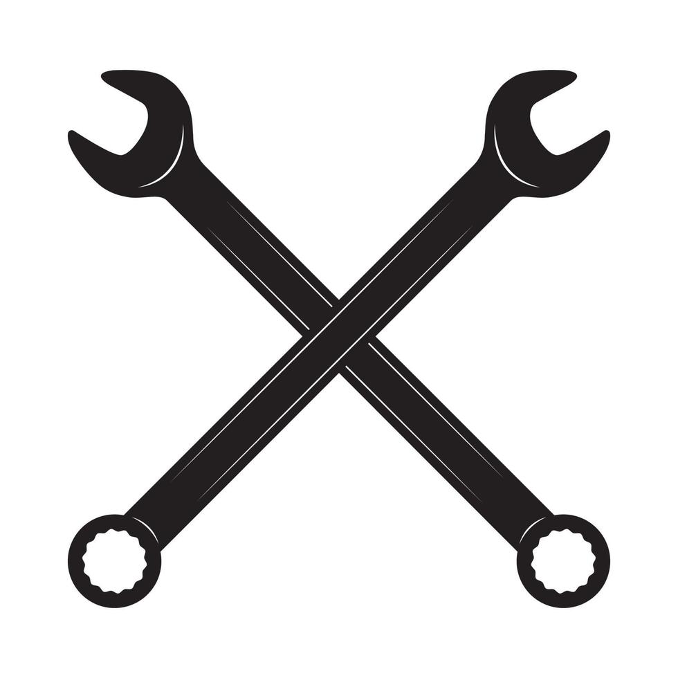 llave de reparación de automóviles mecánico retro vintage. se puede usar como emblema, logotipo, placa, etiqueta. marca, cartel o impresión. arte gráfico monocromático. ilustración vectorial grabado vector