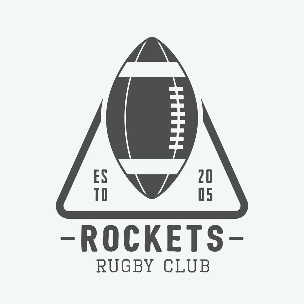 Vintage rugby and american football labels, emblems and logo. Vector illustration