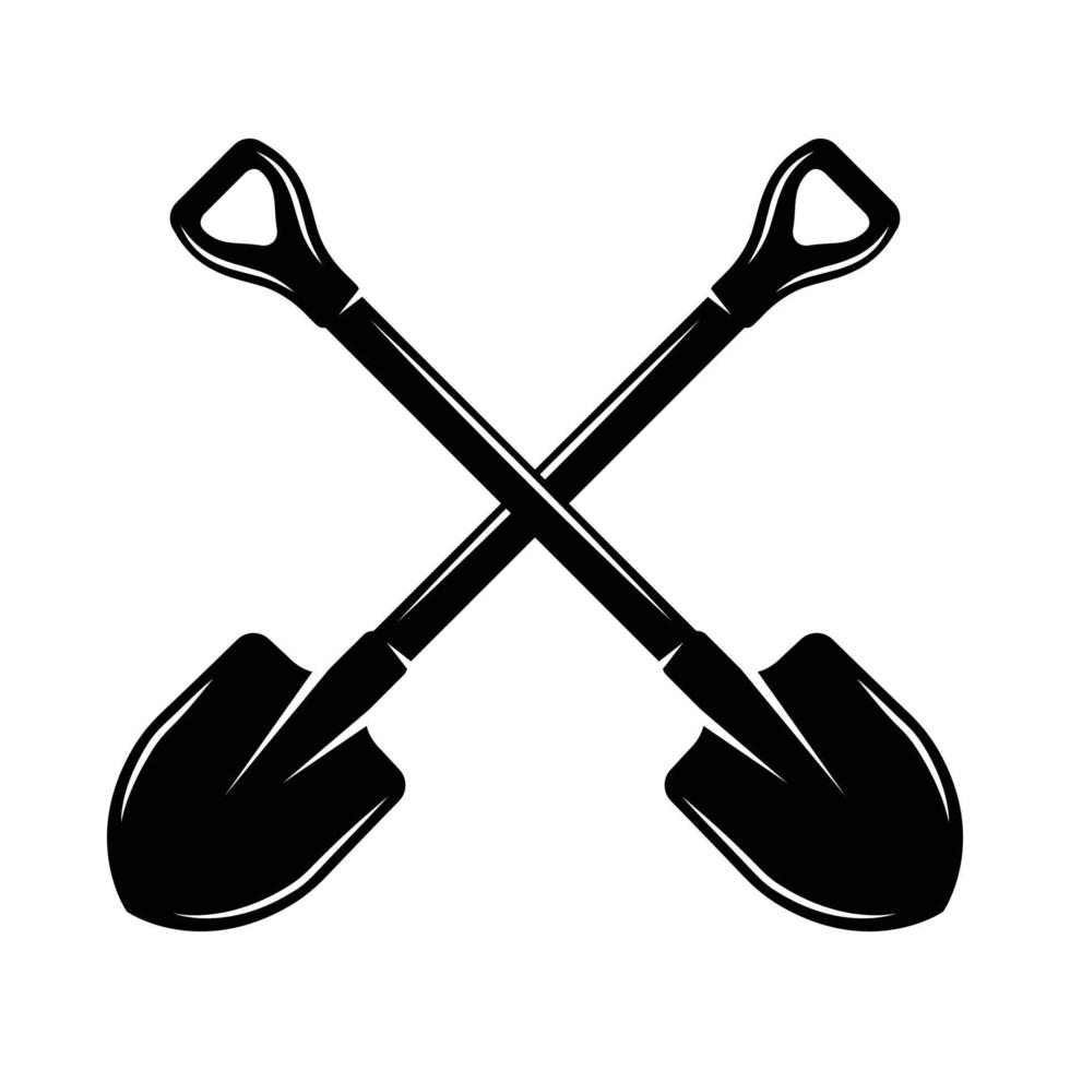 Vintage mining trolley pcik axe. Can be used like emblem, logo, badge, label. mark, poster or print. Monochrome Graphic Art. Vector