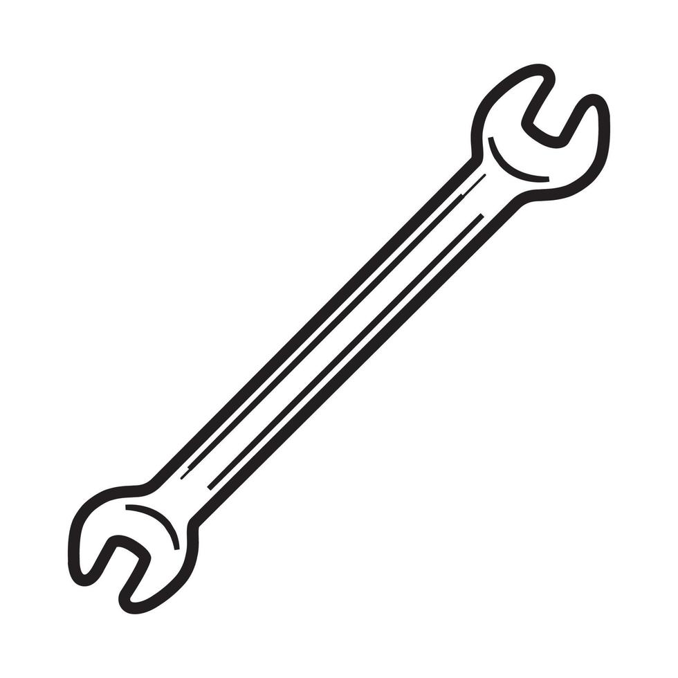 Vintage retro mechanic car repair wrench. Can be used like emblem, logo, badge, label. mark, poster or print. Monochrome Graphic Art. Vector Illustration. Engraving