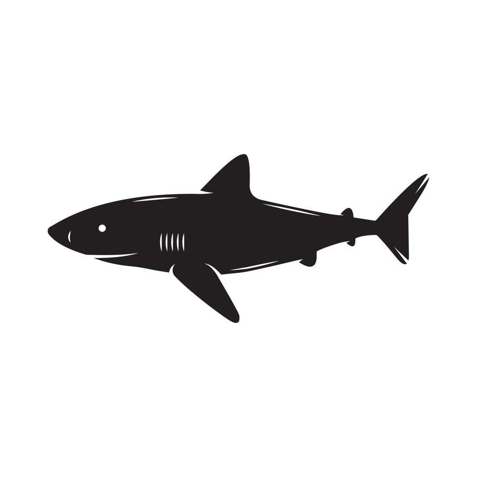 etiqueta de pesca vintage, registro, placa con tiburón. ilustración vectorial vector