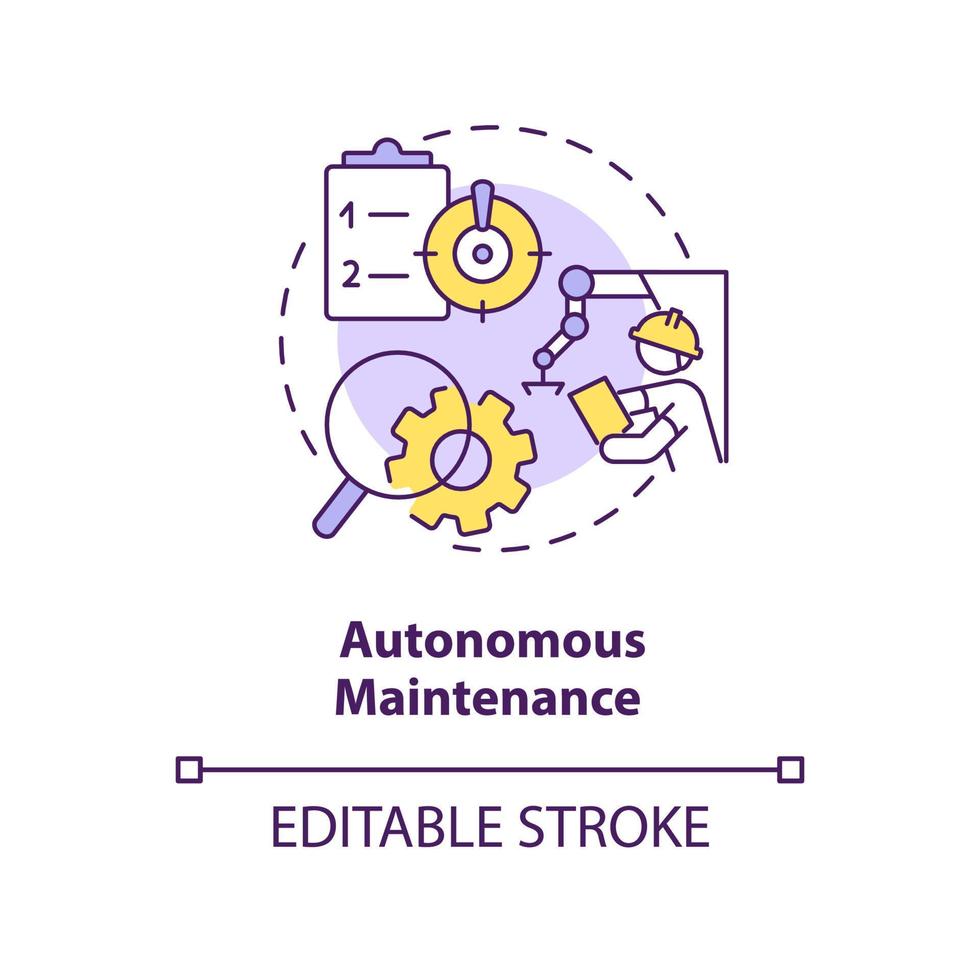 Autonomous maintenance concept icon. Total productive maintenance abstract idea thin line illustration. Isolated outline drawing. Editable stroke. vector
