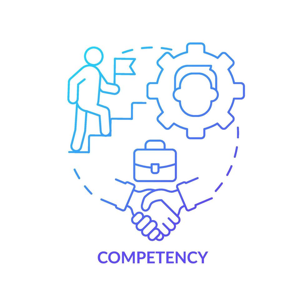 Competency blue gradient concept icon. Pillar of innovation management abstract idea thin line illustration. Employee skills, abilities. Isolated outline drawing. vector