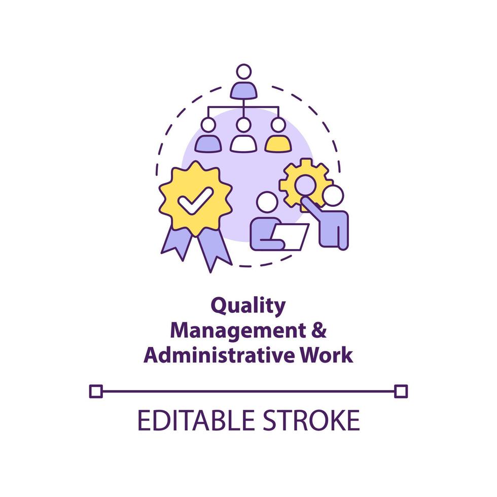 Quality management and administrative work concept icon. Total productive maintenance abstract idea thin line illustration. Isolated outline drawing. Editable stroke. vector