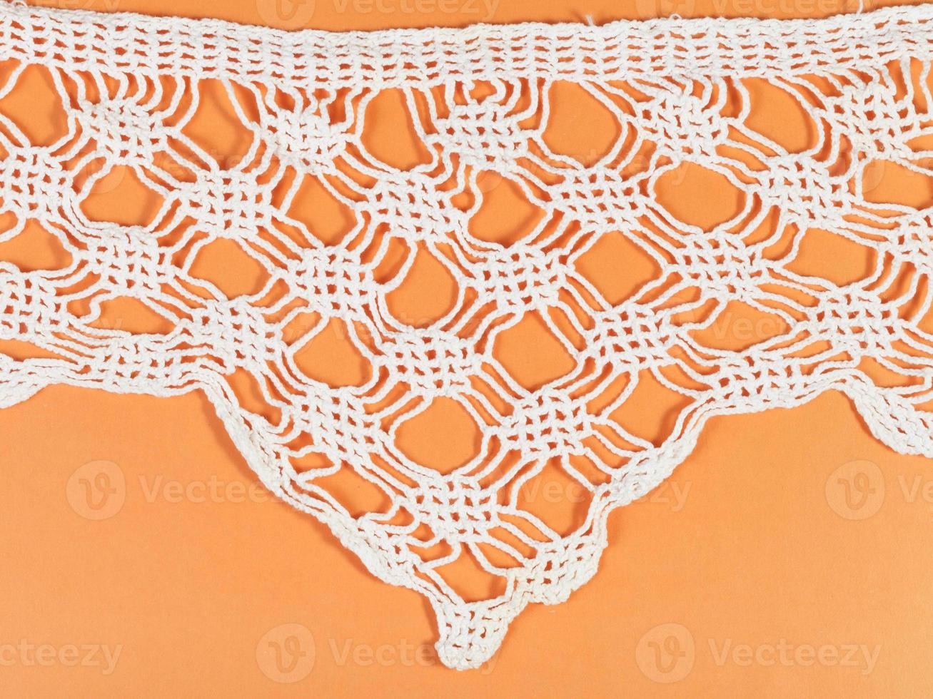 lace valance embroidered by crochet close up photo