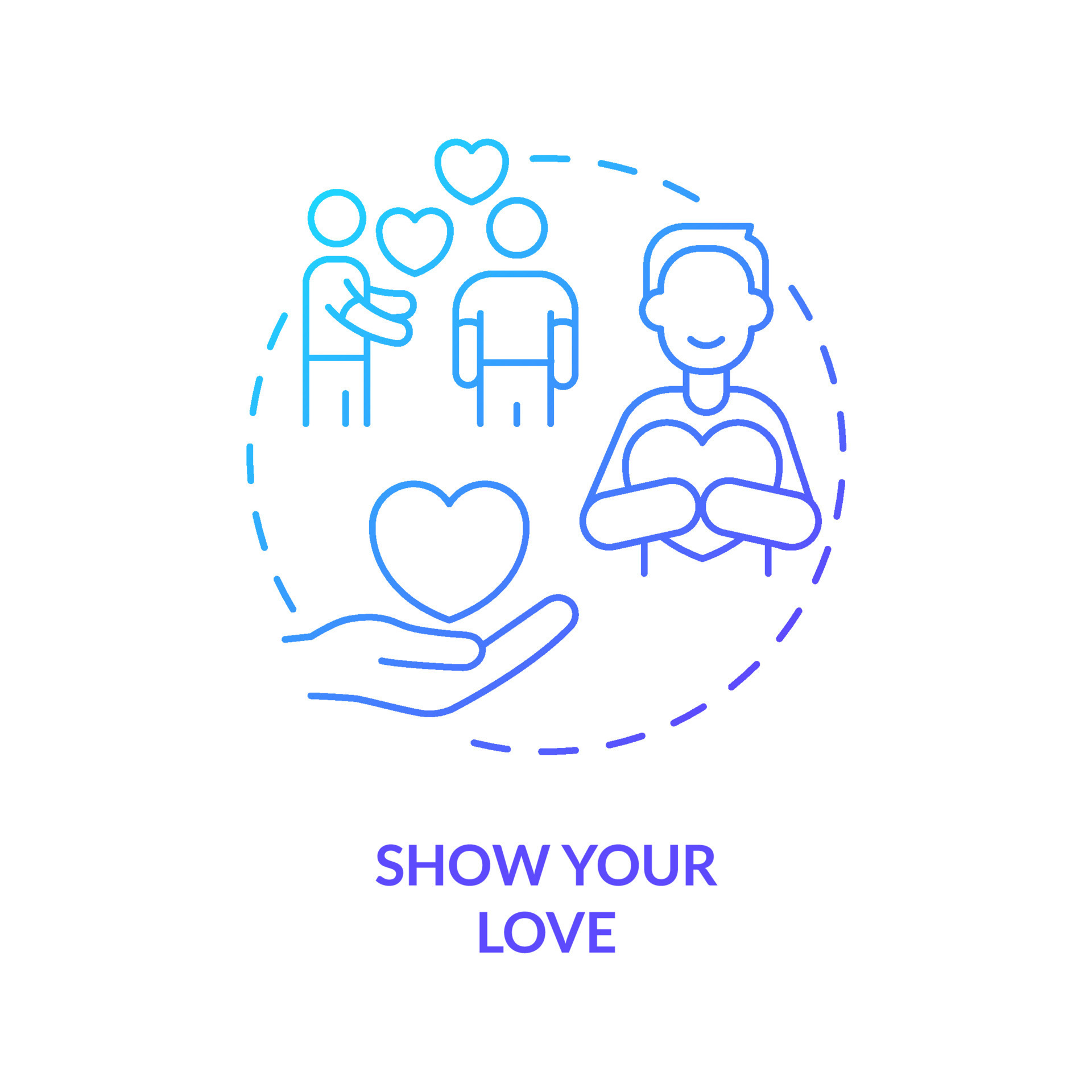 Show your love blue gradient concept icon. Express appreciation and