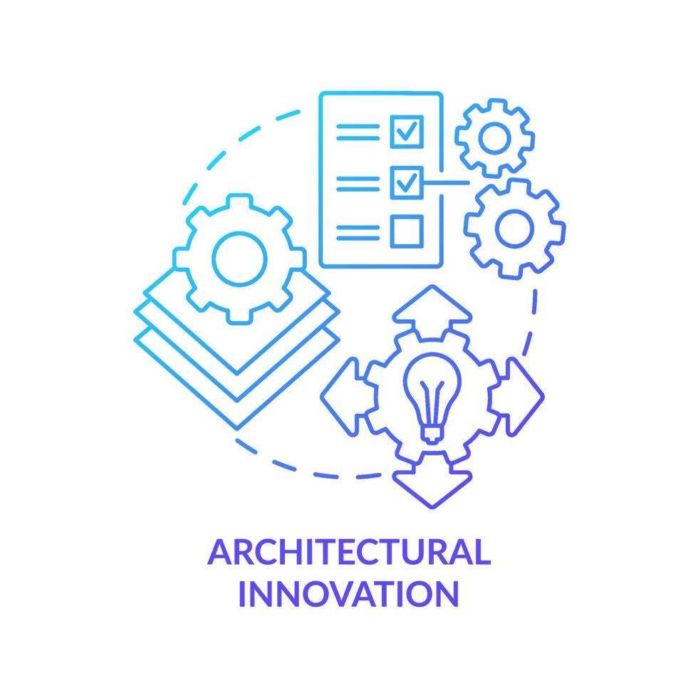 Architectural innovation blue gradient concept icon. Type of innovation in entrepreneurship abstract idea thin line illustration. Isolated outline drawing. vector