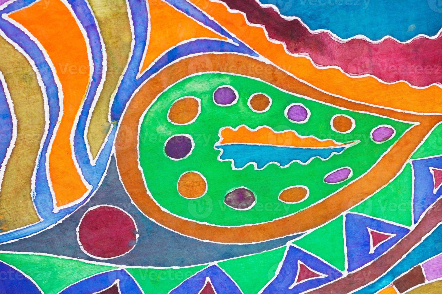 cold batik pattern on silk photo