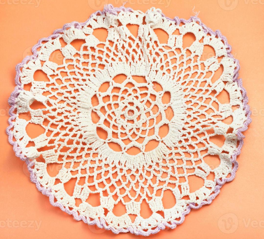 placemat with embroidered crochet lace photo